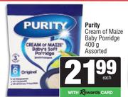 Purity Cream Of Maize Baby Porridge Assorted-400g