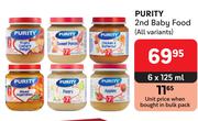 Purity 2nd Baby Food (All Variants)-6 x 125ml