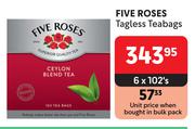 Five Roses Tagless Teabags- 6 x 102's Pack