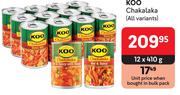 Koo Chakalaka (All Variants)-12 x 410g