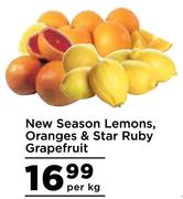 New Season Lemons, Oranges & Star Ruby Grapefruit-Per Kg