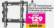 Volkano 19"-55" Flat Universal Flat & Curved Wall Mount TV Bracket VK-4021-BK-Each