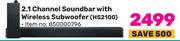Hisense 2.1 Channel Soundbar With Wireless Subwoofer HS2100
