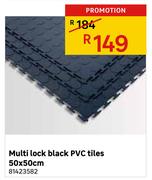 Multi Lock Black PVC Tile 50 x 50cm