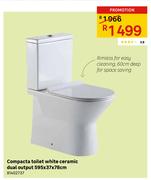Compacta Toilet White Ceramic Dual Output 595 x 37 x 78cm
