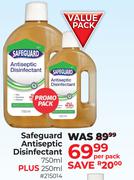 Safeguard Antiseptic Disinfectant-750ml Plus 250ml Per Pack