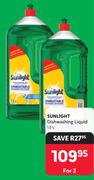 Sunlight Dishwashing Liquid-For 2 x 1.5L