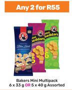 Bakers Mini Multipack Assorted 6 x 33g Or 5 x 40g-For Any 2