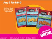 Ol'Roy Dog Biscuits Assorted-For Any 2 x 1Kg