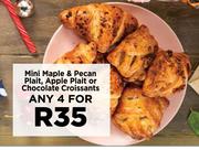 Mini Maple & Pecan Plait, Apple Plait Or Chocolate Crissants-For Any 4