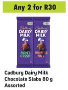 Cadbury Dairy Milk Chocolate Slabs Assorted-For 2 x 80g
