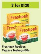 Freshpak Rooibos Tagless Teabags-For 3 x 80s