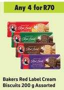 Bakers Red Label Cream Biscuits Assorted-For 4 x 200g