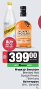 Monkey Shoulder Blended Malt Scotch Whisky 750ml & Schweppes 1L-For Both