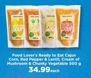 Food Lover's Ready To Eat Cajun Corn,Red Pepper & Lentil,Cream Of Mushroom & Chunky Vegetable-500g 