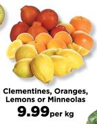 Clementines Oranges, Lemons Or Minneolas-Per Kg
