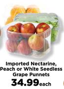 Imported Nectarine, Peach Or White Seedless Grape Punnets-Each