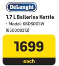 Delonghi 1.7L Ballerina Kettle KBD3001.W-Each