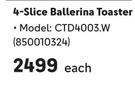 Delonghi 4 Slice Ballerina Toaster CTD4003.W-Each