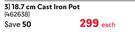 Camp Master 18.7cm Cast Iron Pot-Each
