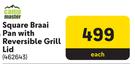 Camp Master Square Braai Pan With Reversible Grill Lid-Each