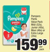 Pampers Pants Value Pack Midi(52s),Junior(40s),Maxi(46s) Or Extra Large(35s)-Per Pack