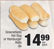 Greenshieds Hot Dog Or Hamburger Rolls-6s Per Pack