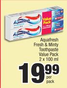 Aquafresh Fresh & Minty Toothpaste Value Pack-2 x 100ml Per Pack