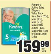 Pampers Active Baby Diapers Value Pack-Per Pack