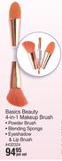 Basics Beauty 4 In 1 Makeup Brush-Per Set