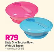 Little One Suction Bowl With Lid Spoon