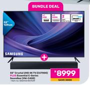 Samsung 55" (139cm) Crystal UHD 4K TV CU7000 Plus Essential C-Series Soundbar HW-C400