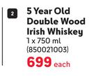 Hinch 5 Year Old Double Wood Irish Whiskey-750ml