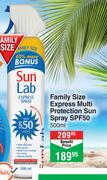 Sun Lab Family Size Express Multi Protection Sun Spray SPF50-500ml