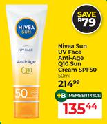 Nivea Sun UV Face Anti Age Q10 Sun Cream SPF50-50ml