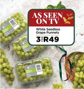 1White Seedless Grape Punnets- For 3