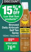 Luv That Sun Bronzed Daily Airbrush Self Tan Spray Assorted-150ml
