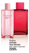 Reebok Activate Your Senses EDT Assorted-100ml Each