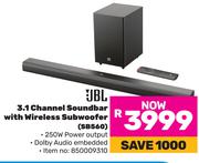 JBL 3.1 Channel Soundbar With Wireless Subwoofer SB560