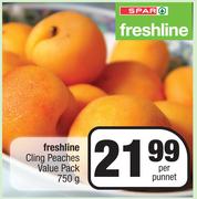 Spar Freshline Cling Peaches Value Pack-750g Per Punnet