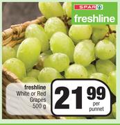 Spar Freshline White Or Red Grapes-500g Per Punnet