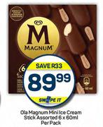 Ola Magnum Mini Ice Cream Stick Assorted-6 x 60ml Per Pack