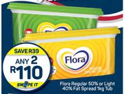 Flora Regular 50% Or Light 40% Fat Spread 1Kg Tub-Any 2