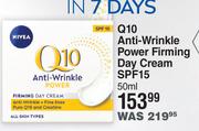 Nivea Q10 Anti Wrinkle Power Firming Day Cream SPF15-50ml
