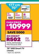 Hisense 70"(177cm) UHD Smart TV 70A6K