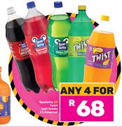 Sparletta Or Twist Soft Drinks Assorted-For 4 x 2L