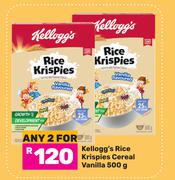 Kellogg's Rice Krispies Cereal Vanilla-For 2 x 500g