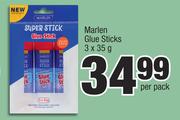 Marlen Glue Sticks-3 x 35g Per Pack
