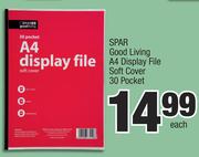 Spar Good Living A4 Display File Soft Cover (30 Pocket)-Each
