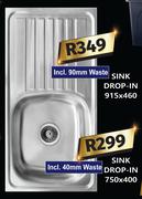 Sink Drop In 915 x 460
